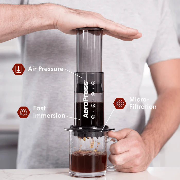 AeroPress Coffee Maker - Clear Black & Colors